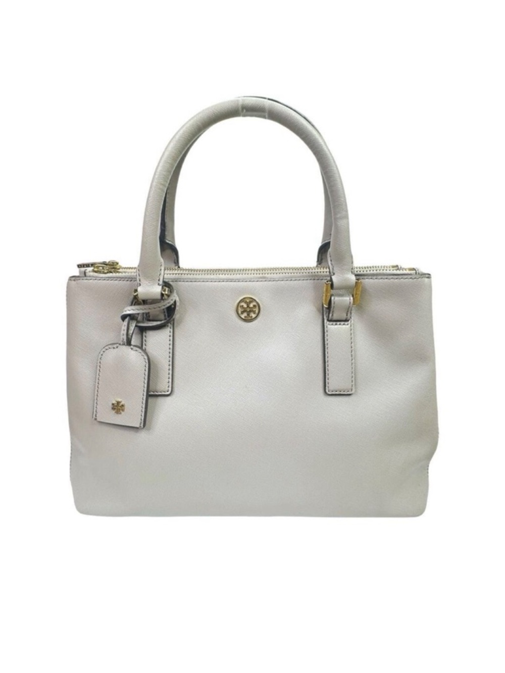 Tory Burch Leather Robinson Double Zip Tote - 12.5” x 8.5” x 5”